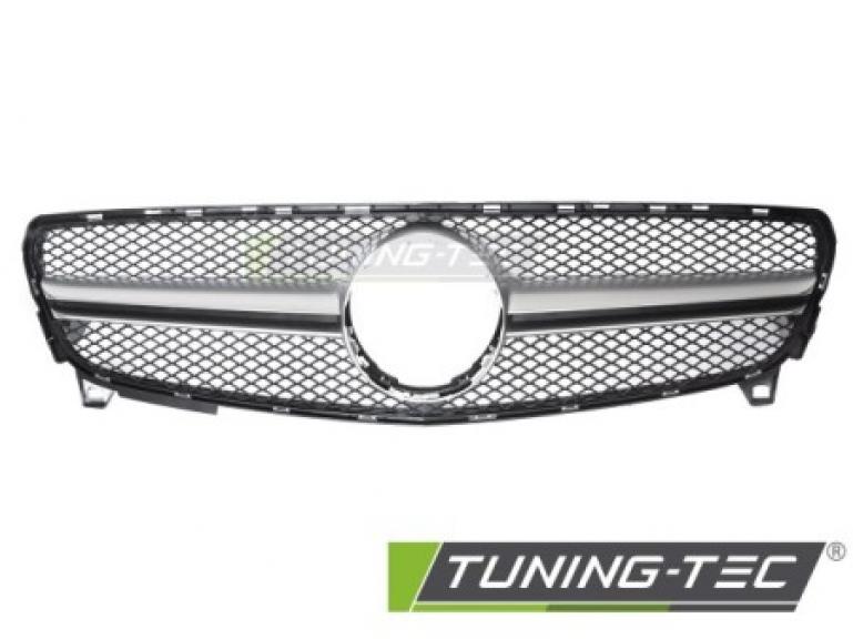Preview: Upgrade Sportgrill / Kühlergrill passend für Mercedes Benz A-Klasse W176 Facelift (Mopf) 15-18 schwarz/silber