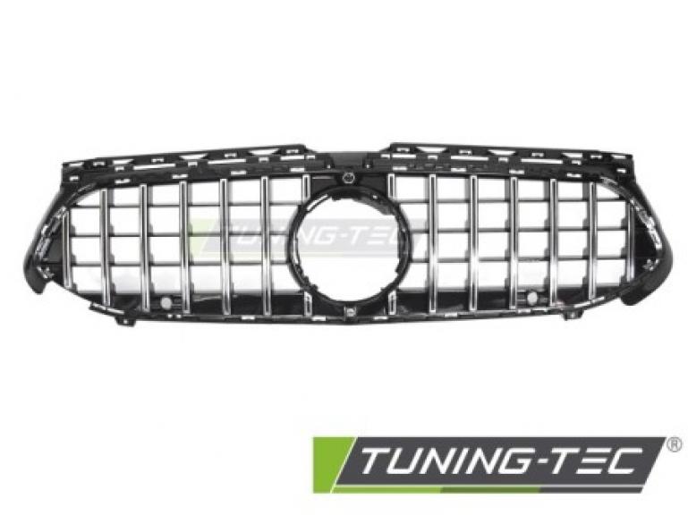 Preview: Upgrade Sportgrill / Kühlergrill passend für Mercedes Benz A-Klasse W177 Facelift (Mopf) 22+ Hochglanz schwarz/chrom