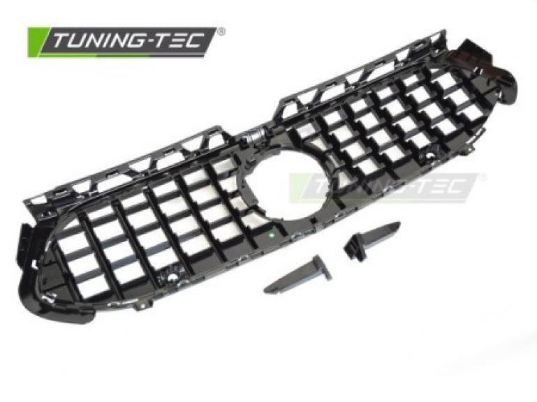 Preview: Upgrade Sportgrill / Kühlergrill passend für Mercedes Benz A-Klasse W177 Facelift (Mopf) 22+ Hochglanz schwarz/chrom