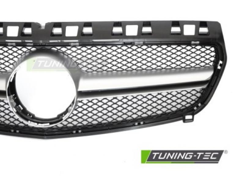 Upgrade Design Sportgrill / Kühlergrill passend für Mercedes Benz A-Klasse W176 12-15 Hochglanz schwarz/silber