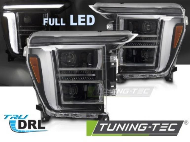 VOLL LED Tagfahrlicht Design Scheinwerfer Set passend für Ford F150 MK14 20-23 schwarz mit dyn. Blinker