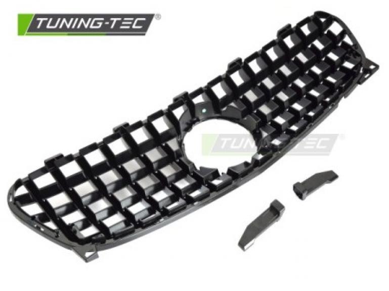 Preview: Upgrade Sportgrill / Kühlergrill passend für Mercedes Benz GLA (X156) 13-16 Hochglanz schwarz/chrom