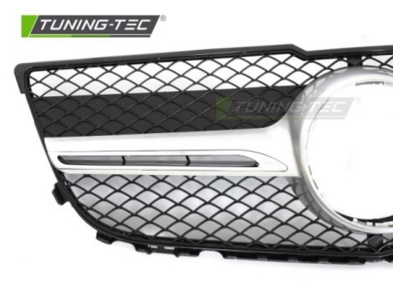 Preview: Upgrade Sportgrill / Kühlergrill passend für Mercedes Benz GLK (X204) 13-15 Hochglanz schwarz/silber