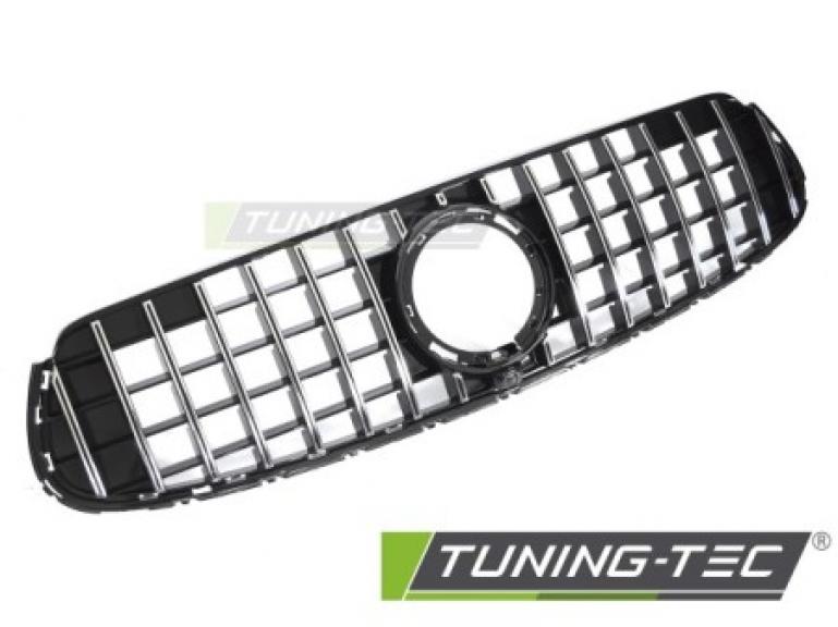 Upgrade Sportgrill / Kühlergrill passend für Mercedes Benz GLC (C253 / X253) 19-22 Hochglanz schwarz/chrom