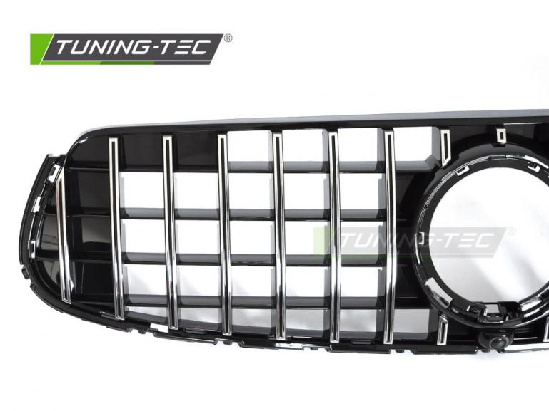 Preview: Upgrade Sportgrill / Kühlergrill passend für Mercedes Benz GLC (C253 / X253) 19-22 Hochglanz schwarz/chrom