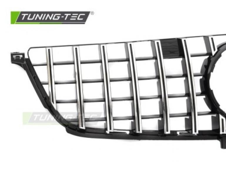 Preview: Upgrade Sportgrill / Kühlergrill passend für Mercedes Benz ML W166 11-15 Hochglanz schwarz/chrom