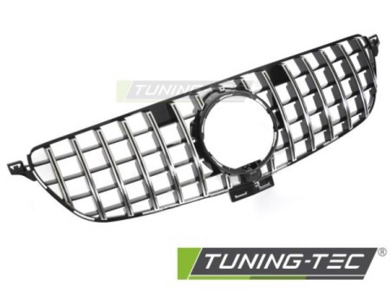 Upgrade Sportgrill / Kühlergrill passend für Mercedes Benz ML W166 Facelift (Mopf) 15-19 Hochglanz schwarz/Chrom