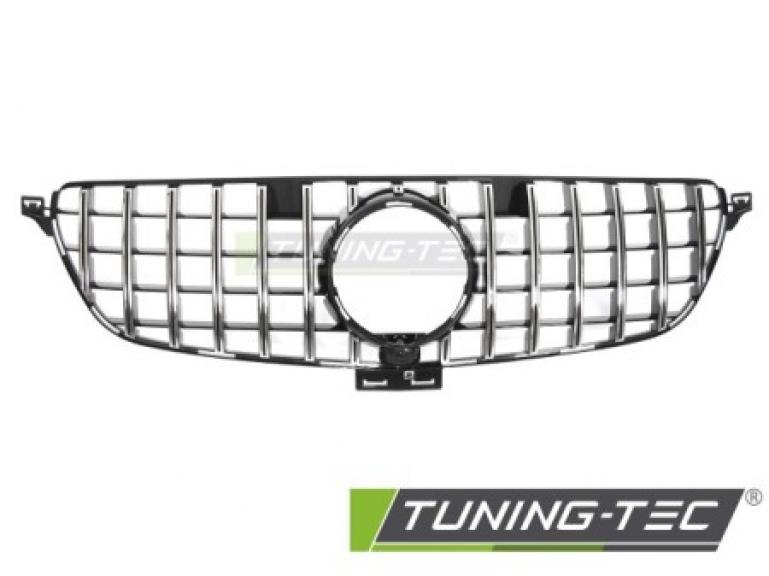 Preview: Upgrade Sportgrill / Kühlergrill passend für Mercedes Benz ML W166 Facelift (Mopf) 15-19 Hochglanz schwarz/Chrom