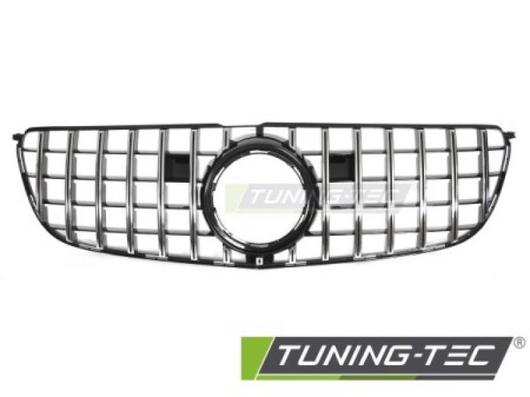 Preview: Upgrade Sportgrill / Kühlergrill passend für Mercedes Benz GLS (X166) 15-19 Hochglanz schwarz/chrom