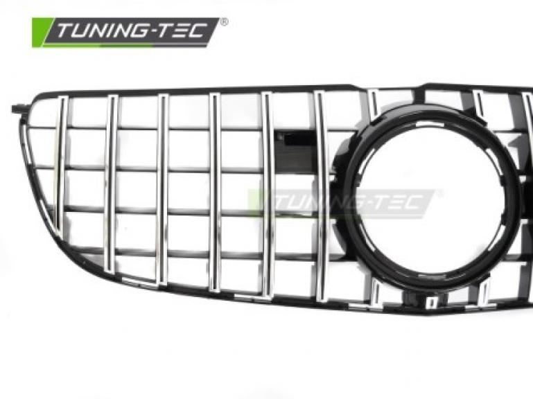 Preview: Upgrade Sportgrill / Kühlergrill passend für Mercedes Benz GLS (X166) 15-19 Hochglanz schwarz/chrom