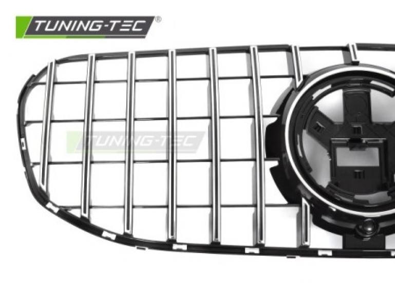 Preview: Upgrade Sportgrill / Kühlergrill passend für Mercedes Benz GLS (X167) 19-23 Hochglanz schwarz /chrom