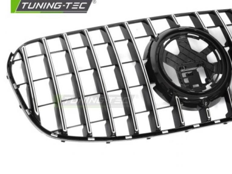 Preview: Upgrade Sportgrill / Kühlergrill passend für Mercedes Benz GLS (X167) Facelift 23+ Hochglanz schwarz /chrom