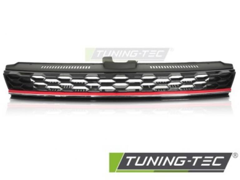 Preview: Upgrade Sportgrill / Kühlergrill für Volkswagen Golf 7 (VII) Facelift 17-20 schwarz/rot in Wabendesign