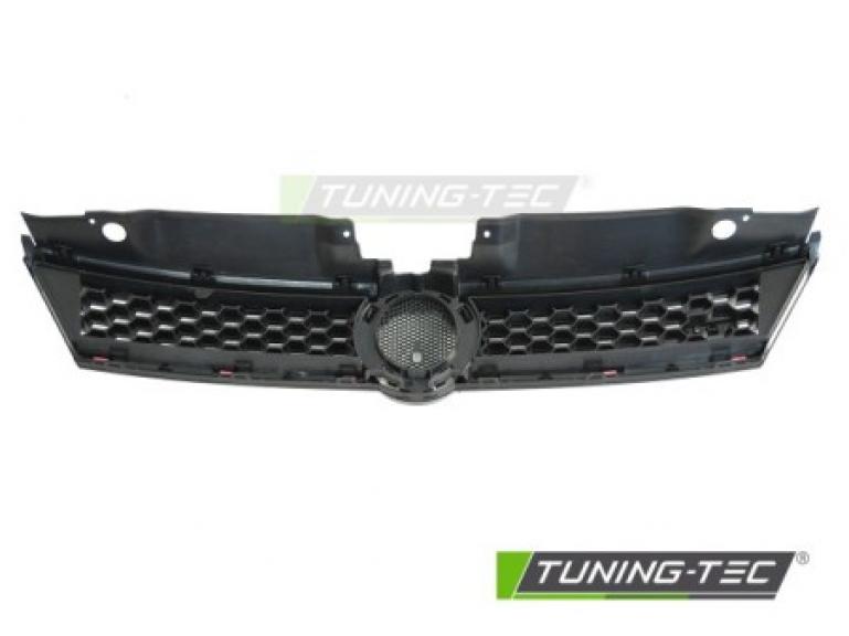 Preview: Upgrade Sportgrill / Kühlergrill für Volkswagen Jetta 11-14 Hochglanz- schwarz/rot in Wabendesign