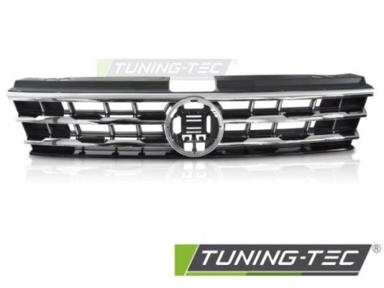 Preview: Upgrade Sportgrill / Kühlergrill für Volkswagen Tiguan II 15-20 Hochglanz-schwarz/chrom