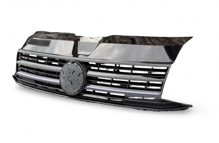 LumiFire Upgrade LED Kühlergrill Sportgrill passend für VW T6 15-19 Hochglanz-schwarz