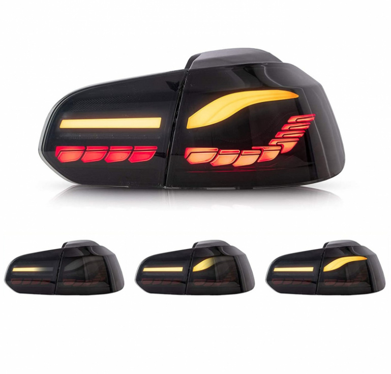 Voll LED Upgrade Design Rückleuchten für VW Golf 6 (VI) 08-12 schwarz/rauch in OLED Technik mit dynamischen Blinkern