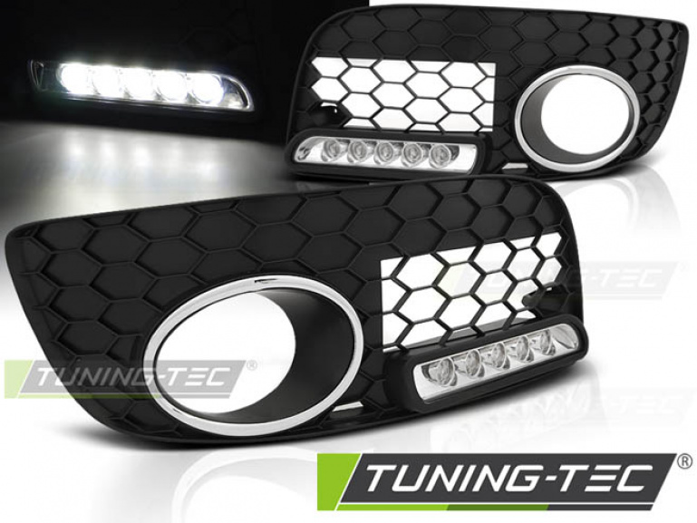 Upgrade LED Tagfahrlicht-Nebelscheinwerfer Blende für VW Golf V 03-09 schwarz