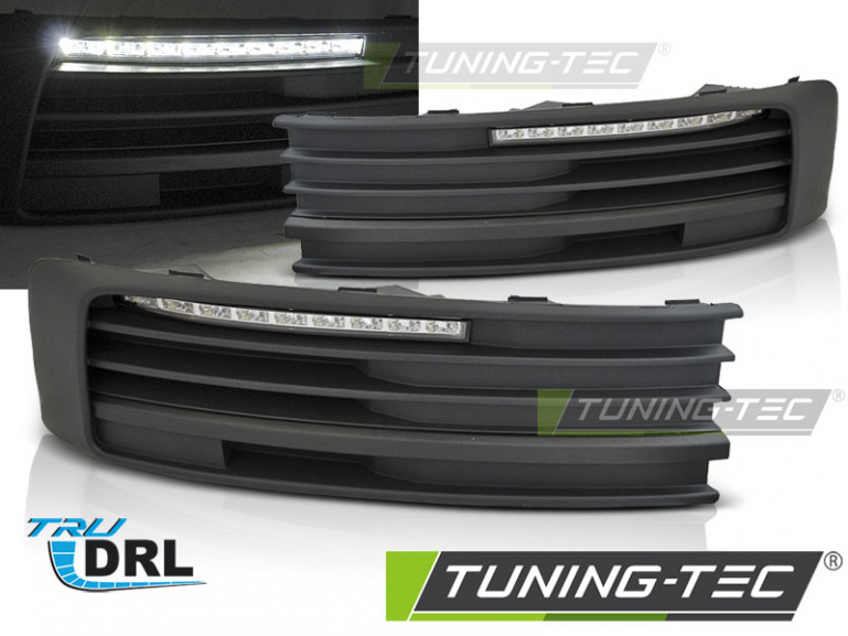 Upgrade LED Tagfahrlicht Blende für VW T6 15-19 schwarz / chrom