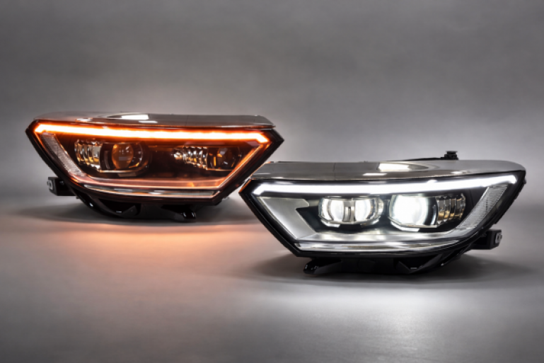 Voll LED Tagfahrlicht Scheinwerfer Set passend für VW Passat B8 14-19 schwarz mit dynamischen LED Blinker & Willkommensfunktion