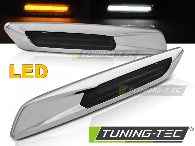 Upgrade LED Seitenblinker für BMW 5er E61/E61, 1er E81/E82/E87, 3er E90/E91, 3er Coupe/Cabrio E92/E93 04-10 silber/rauch