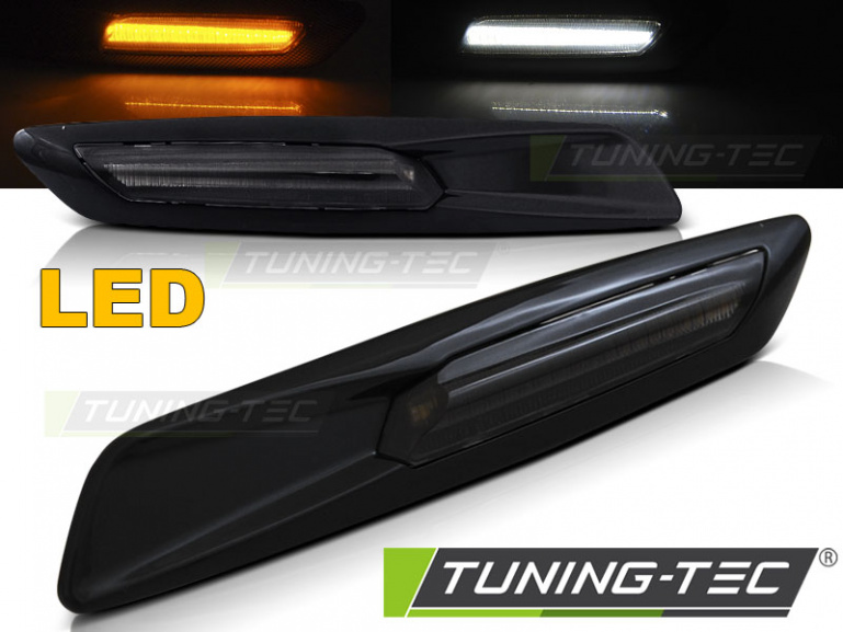 Upgrade LED Seitenblinker für BMW 5er E61/E61, 1er E81/E82/E87, 3er E90/E91, 3er Coupe/Cabrio E92/E93 04-10 Hochglanz schwarz/rauch