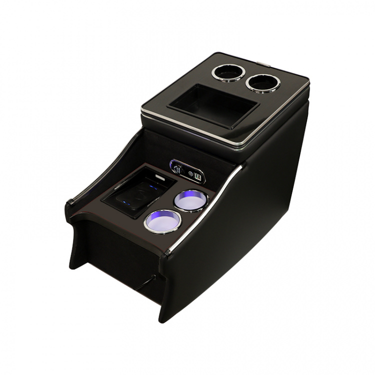 New Edition Staufach Mittelkonsole Ablage für alle Mercedes Benz Vito W447 14-23 mit LED Beleuchtung, USB und Induktions-Ladestation