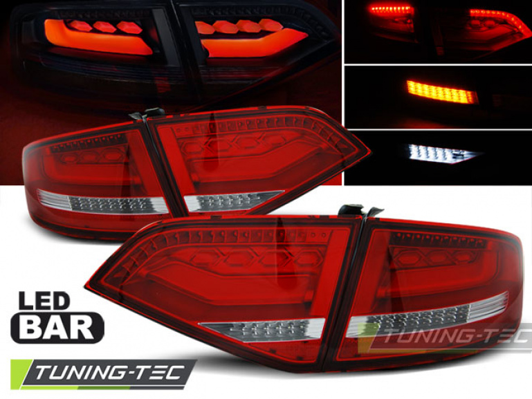 Voll LED Lightbar Design Rückleuchten für Audi A4 B8 (8K) Limousine 08-11 rot/klar
