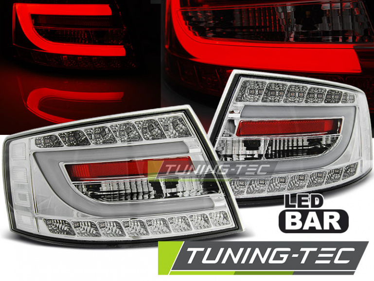 LED Lightbar Design Rückleuchten für Audi A6 4F (C6) 04-08 Limousine chrom (6Pin)