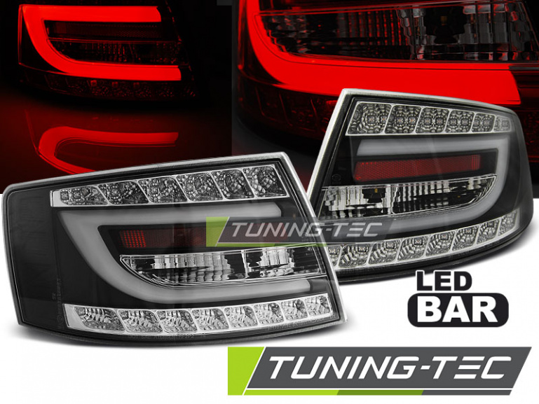 LED Lightbar Design Rückleuchten für Audi A6 4F (C6) 04-08 Limousine schwarz (6Pin)