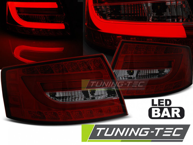 LED Lightbar Design Rückleuchten für Audi A6 4F (C6) 04-08 Limousine rot/rauch (6Pin)