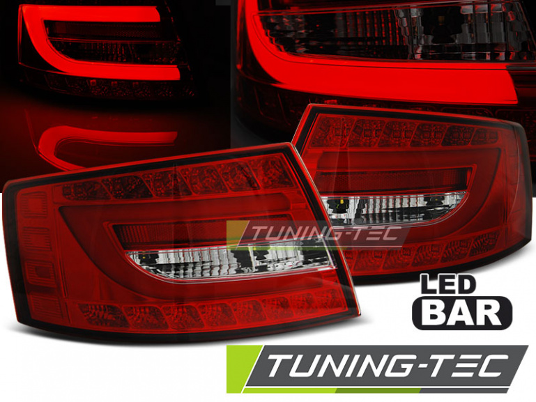 LED Lightbar Design Rückleuchten für Audi A6 4F (C6) 04-08 Limousine rot/klar (7Pin)