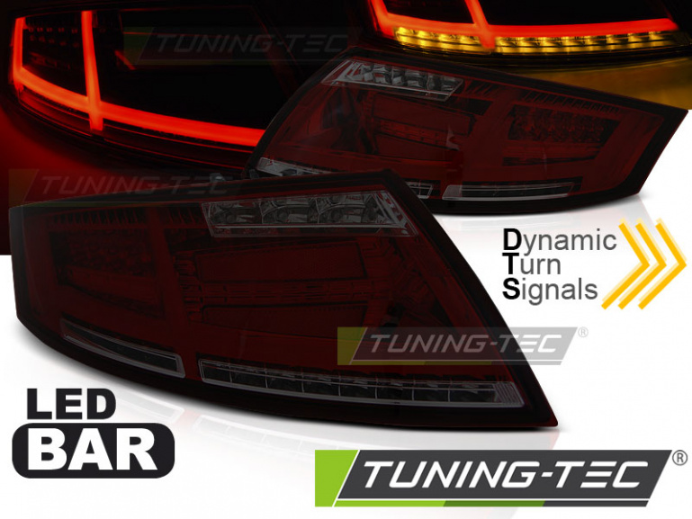 Voll LED Lightbar Design Rückleuchten für Audi TT 8J 06-14 rot/rauch mit dynamischem Blinker