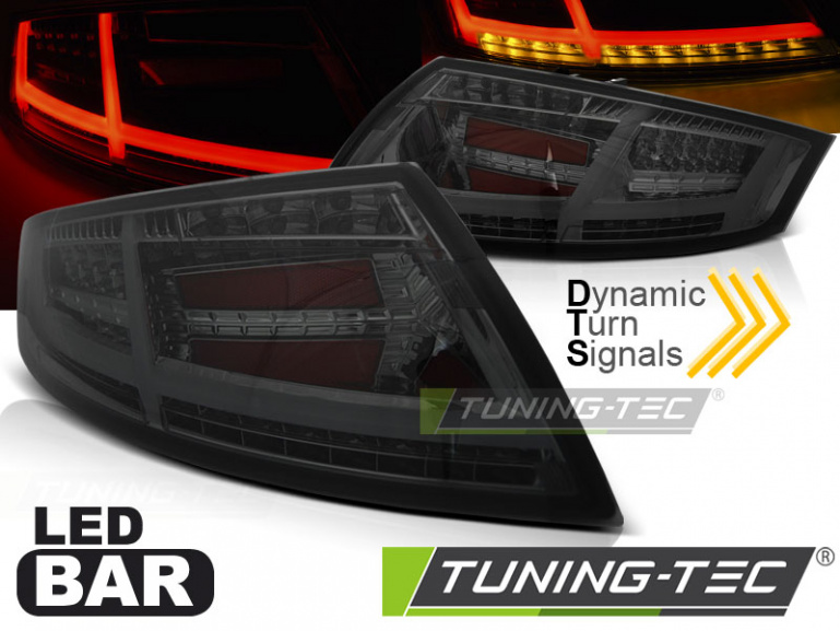 Voll LED Lightbar Design Rückleuchten für Audi TT 8J 06-14 schwarz/rauch mit dynamischem Blinker