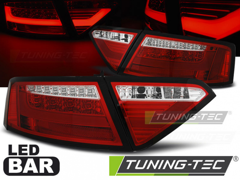 LED Lightbar Design Rückleuchten für Audi A5 07-11 rot/klar