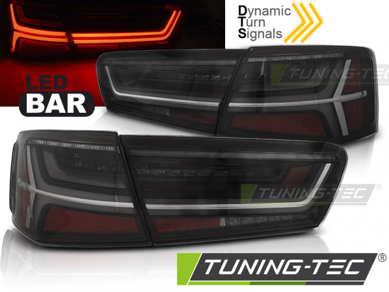 LED Lightbar Design Rückleuchten für Audi A6 4G (C7) Limousine 11-14 schwarz/rauch mit dynamischem Blinker