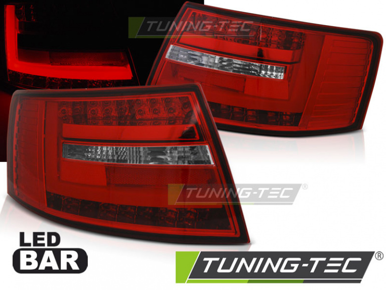 LED Lightbar Design Rückleuchten für Audi A6 4F (C6) 04-08 Limousine rot/klar (6Pin)