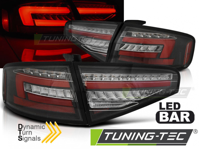 Voll LED Lightbar Design Rückleuchten für Audi A4 B8 (8K) Facelift Limousine 12-15 schwarz mit dynamischem Blinker