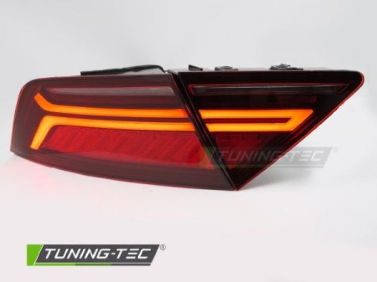 Preview: Voll LED Lightbar Design Rückleuchten Set passend für Audi A7 C7 (Vorfacelift) Sportback 10-14 rot/rauch mit dyn. Blinker