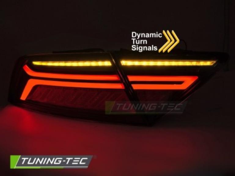 Preview: Voll LED Lightbar Design Rückleuchten Set passend für Audi A7 C7 (Vorfacelift) Sportback 10-14 rot/rauch mit dyn. Blinker