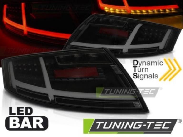 Voll LED Lightbar Design Rückleuchten passend für Audi TT 8J 06-14 schwarz/rauch mit dynamischem Blinker