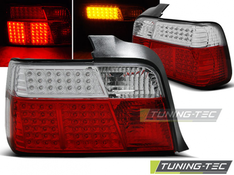 LED Upgrade Design Rückleuchten für BMW 3er E36 Limousine 90-99 rot/klar mit LED Blinker