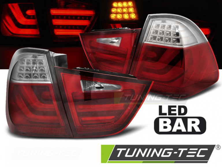 LED Lightbar Design Rückleuchten für BMW 3er E90 05-08 rot/klar