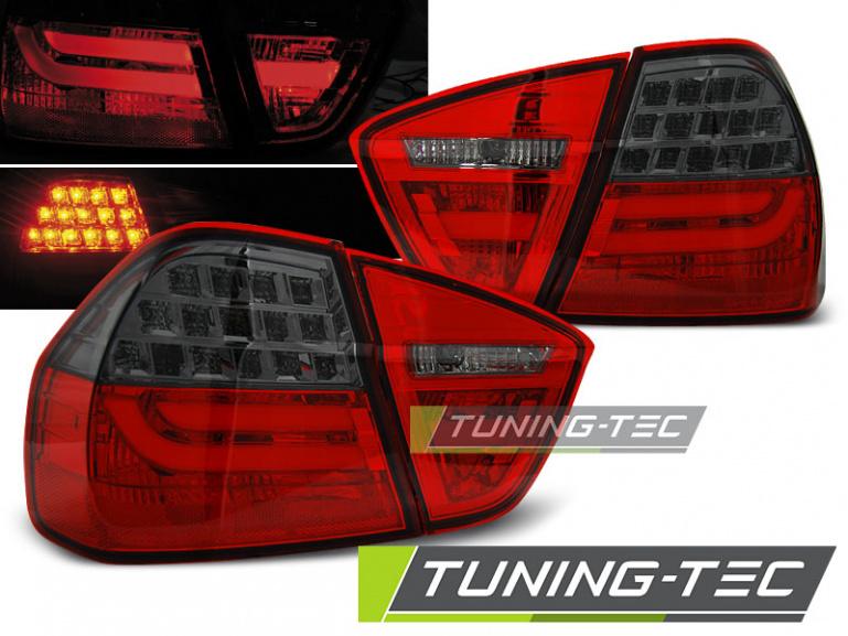 LED Lightbar Design Rückleuchten für BMW 3er E90 05-08 rot/rauch mit LED Blinker