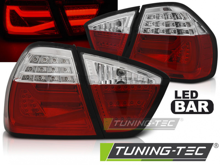 LED Lightbar Design Rückleuchten für BMW 3er E90 05-08 rot/klar