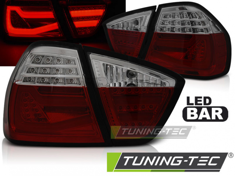 LED Lightbar Design Rückleuchten für BMW 3er E90 05-08 rot/rauch