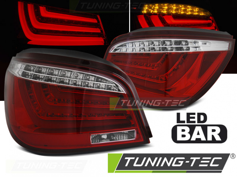 LED Lightbar Design Rückleuchten für BMW 5er E60 LCI Limousine 07-10 rot/klar
