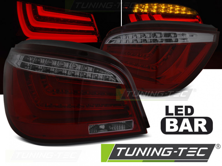LED Lightbar Design Rückleuchten für BMW 5er E60 LCI Limousine 07-10 rot/rauch