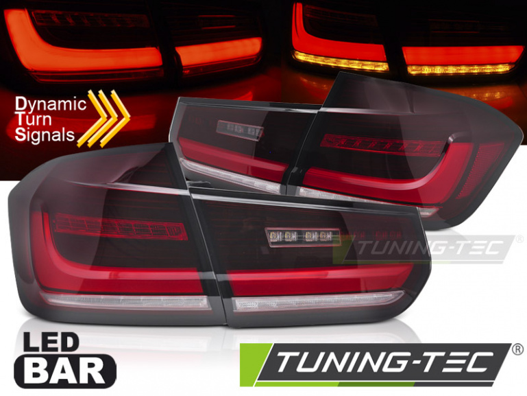 VOLL LED Lightbar Design Rückleuchten Set für BMW 3er F30 Limousine 11-18 rot/weiß mit dyn. Blinker