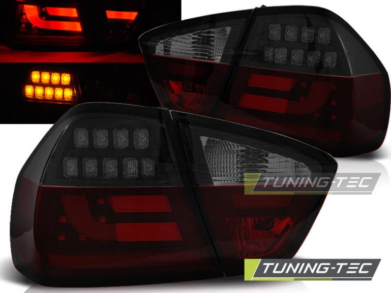 VOLL LED Lightbar Design Rückleuchten für BMW 3er E90 Limousine 05-08 Rot/Rauch